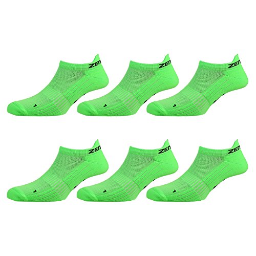 Zen Core grüne Sneaker Füßlinge 3, 6, 12 Paare, Größe 35-37 und 38-41 für Damen, kurze Socken, Sport&Freizeit, Laufsocken, Fitness, Fahrradfahren, Running Socken, Atmungsaktiv, Gepolstert, Antiblasen von Zen Core