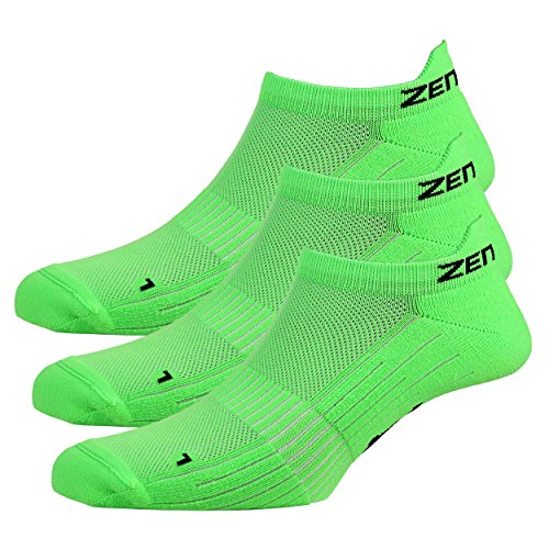 Zen Core grüne Sneaker Füßlinge 3, 6, 12 Paare, Größe 40-43 und 44-47 für Herren, kurze Socken, Sport&Freizeit, Laufsocken, Fitness, Fahrradfahren, Running Socken, Atmungsaktiv, Antiblasen von Zen Core