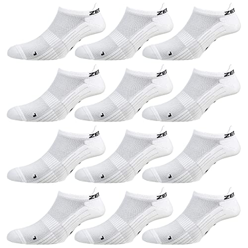 Zen Core weiße Sneaker Füßlinge 3, 6, 12 Paare, Größe 40-43 und 44-47 für Herren, kurze Socken, Sport&Freizeit, Laufsocken, Fitness, Fahrradfahren, Running Socken, Atmungsaktiv von Zen Core