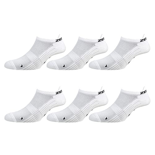 Zen Core weiße Sneaker Füßlinge 3, 6, 12 Paare, Größe 40-43 und 44-47 für Herren, kurze Socken, Sport&Freizeit, Laufsocken, Fitness, Fahrradfahren, Running Socken, Atmungsaktiv von Zen Core