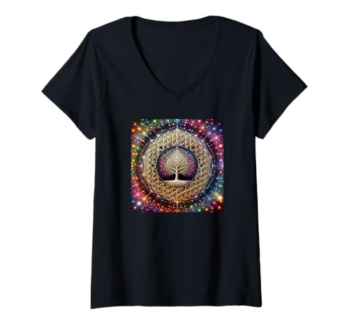 Damen Baum des Lebens T-Shirt mit V-Ausschnitt Damen Baum des Lebens T-Shirt mit V-Ausschnitt von Zen Creations