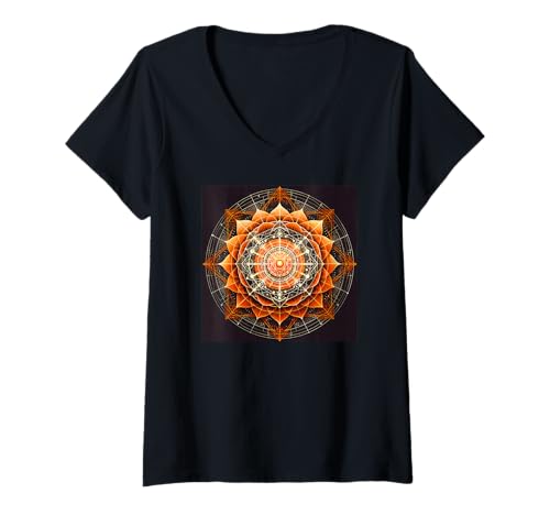 Damen Sakralchakra Emotionen und Sinnlichkeit T-Shirt mit V-Ausschnitt von Zen Creations