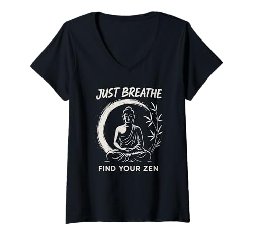 Damen Finden Sie Ihre Zen Meditation Buddha Yoga friedlichen inneren Frieden T-Shirt mit V-Ausschnitt Damen Finden Sie Ihre Zen Meditation Buddha Yoga friedlichen inneren Frieden T-Shirt mit V-Ausschnitt von Zen Mind outfits
