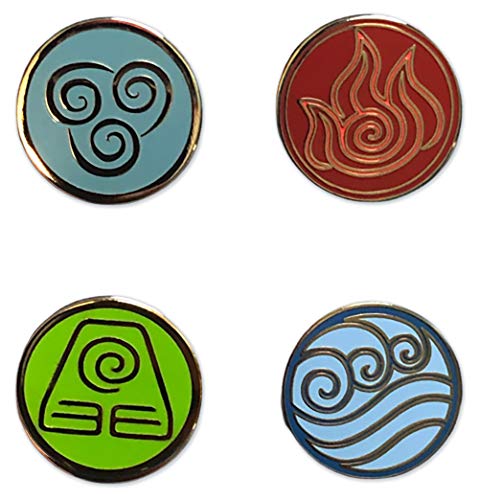 The Four Bending Arts Pin Set - Avatar The Last Airbender Collectible Pins, S, Metall, kein Edelstein, S, Emaille, Kein Edelstein von Zen Monkey Studios