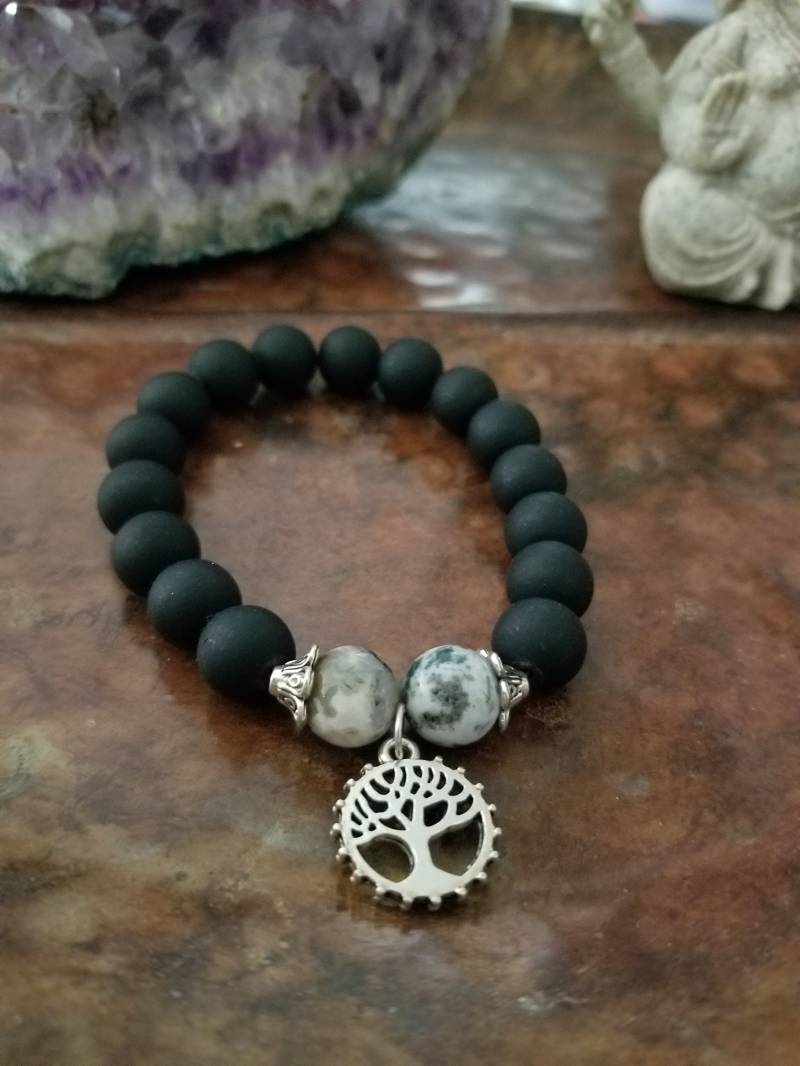 Ozean Jaspis Armband Mit Baum Des Lebens Charme Ozean Jaspis Armband Mit Baum Des Lebens Charme von ZenBabe