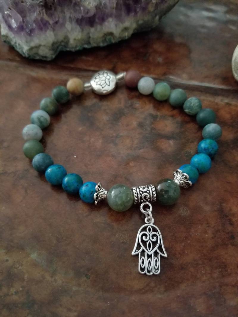 Ozean Jaspis Mit Lotus Und Fatima Charme Ozean Jaspis Mit Lotus Und Fatima Charme von ZenBabe