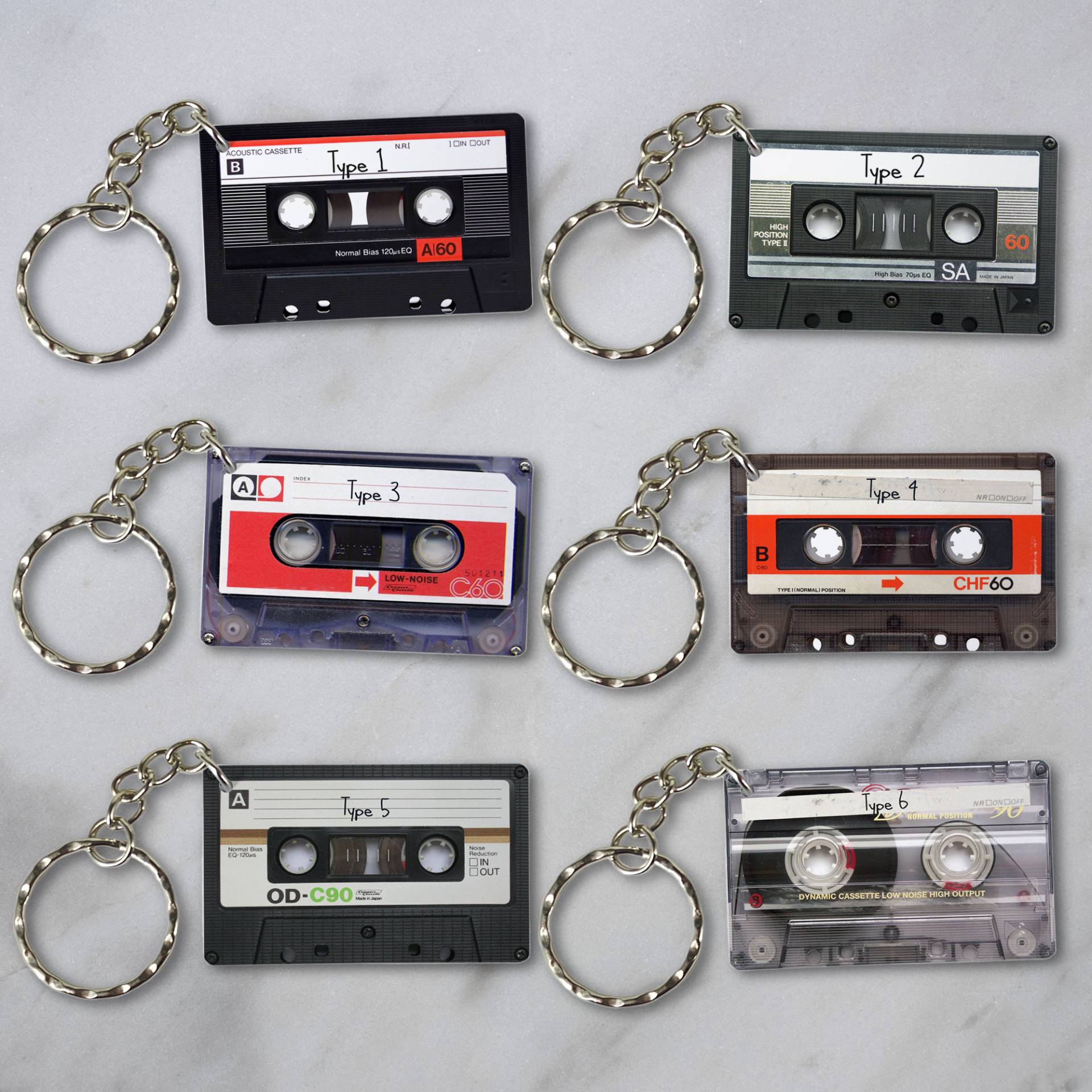 Retro Tape Cassette Keyring Schlüsselanhänger/Ring 6 Arten - Benutzerdefinierter Text Personalisiert Retro Tape Cassette Keyring Schlüsselanhänger/Ring 6 Arten - Benutzerdefinierter Text Personalisiert von ZenCraftUK