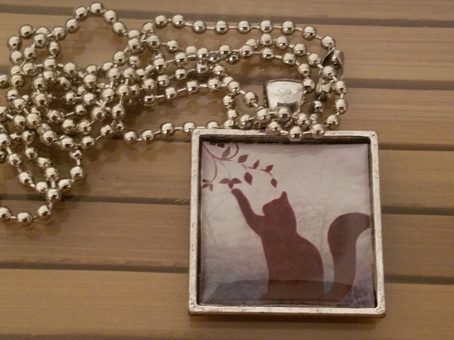 Silber Kitty Foto Anhänger Halskette - Geschenk Katzenliebhaber Silber Kitty Foto Anhänger Halskette - Geschenk Katzenliebhaber von ZenSationalGifts