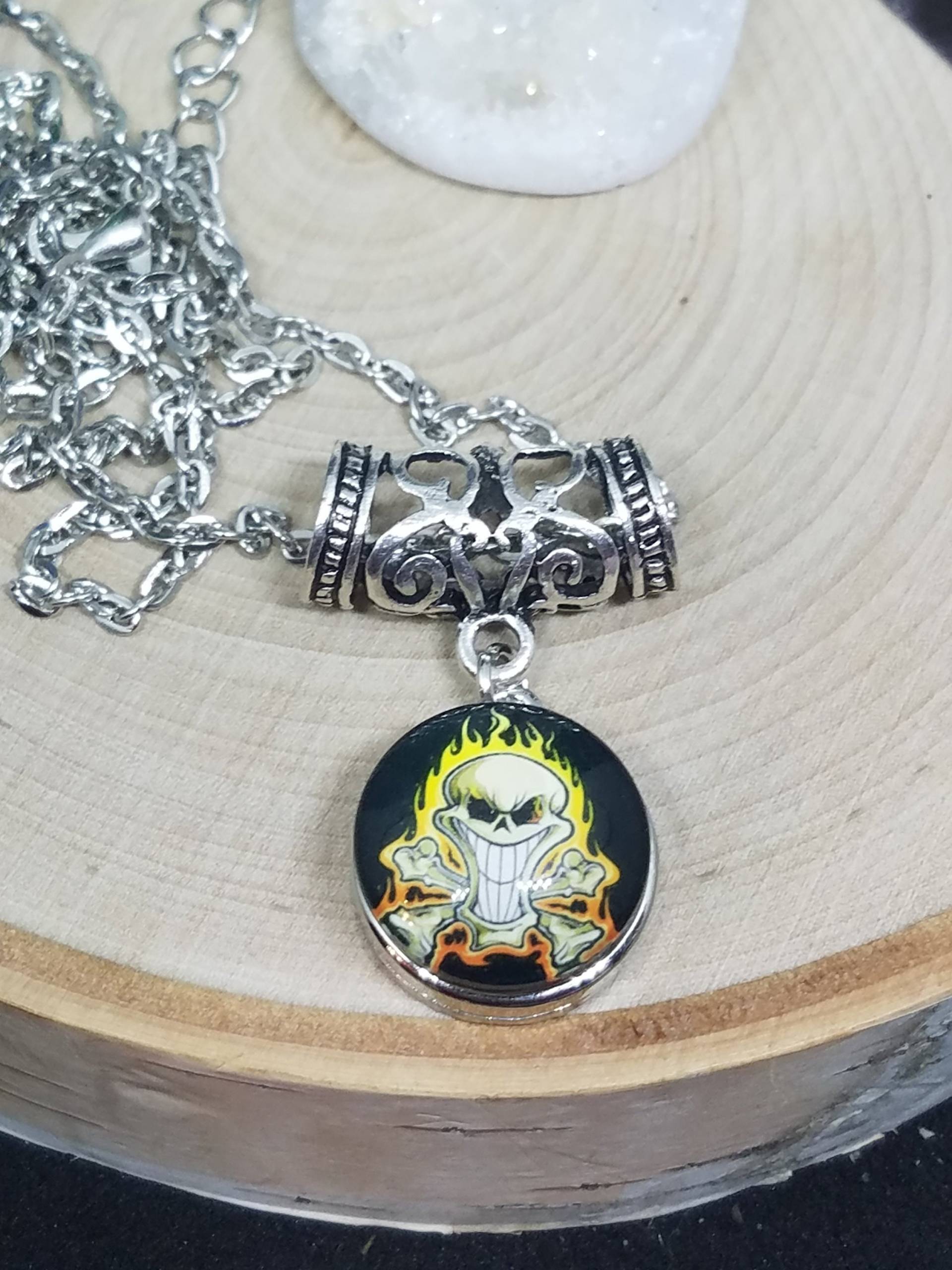 Silber Schädel Snap Anhänger Halskette Gothic Steampunk Schmuck Silber Schädel Snap Anhänger Halskette Gothic Steampunk Schmuck von ZenSationalGifts