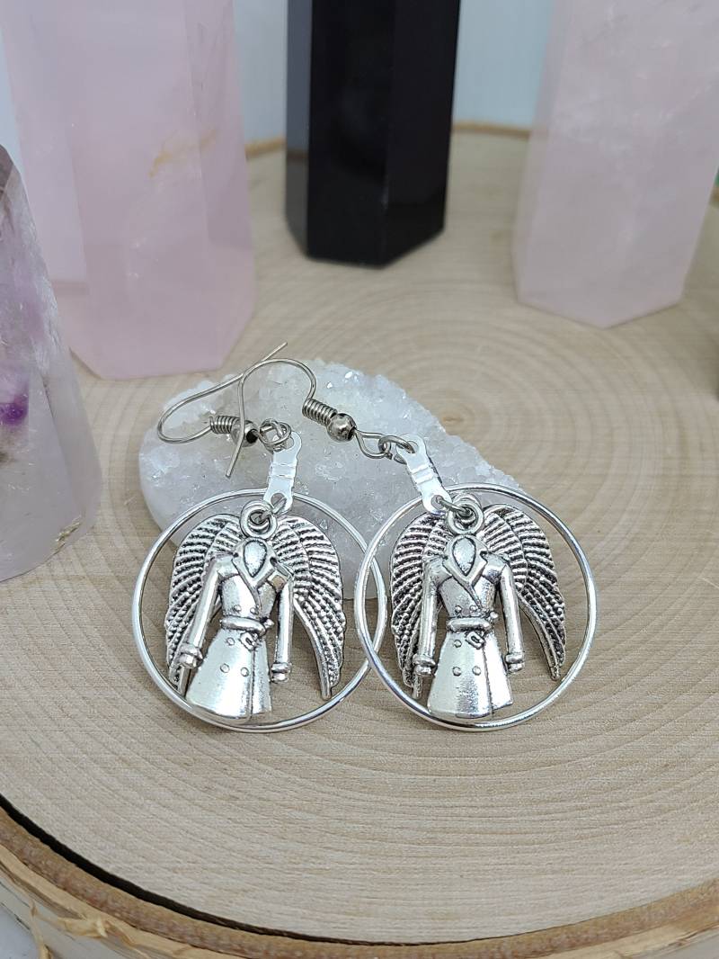 Supernatural Castiel Engelsflügel Silber Creolen von ZenSationalGifts