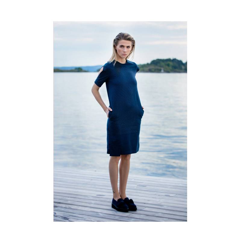 Super Summery Navy Blaues Leinenkleid Mit Taschen von Zenada