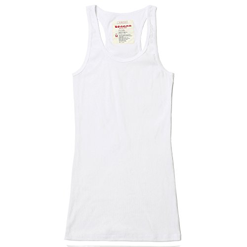 Zenana Outfitters Geripptes Damen-Tanktop mit Racerback, Weiss/opulenter Garten, Groß von Zenana Outfitters