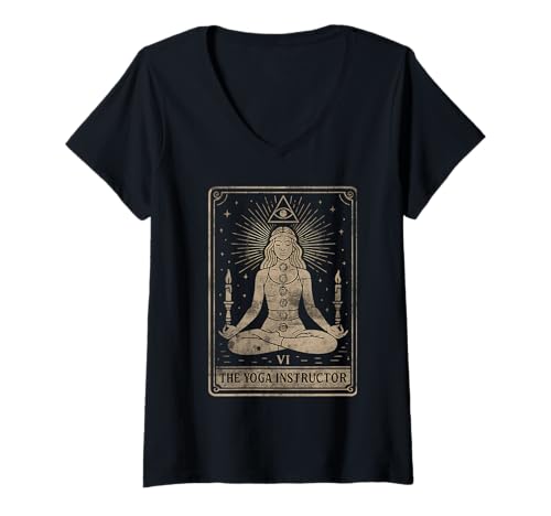 Damen Tarot-Yoga-Lehrer für achtsame Lehrer, Chakra T-Shirt mit V-Ausschnitt Damen Tarot-Yoga-Lehrer für achtsame Lehrer, Chakra T-Shirt mit V-Ausschnitt von Zenful Vibes - Spiritual Apparel for Yoga Lovers