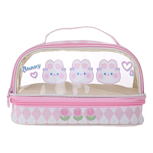 Zengshy Federmäppchen mit Griff,Doppellagiges Federmäppchen,Stifttasche,multifunktionale Organizer-Box,Make-up-Tasche,Büro,Hochschule,Schulbedarf,Geschenk für Mädchen und Jungen von Zengshy