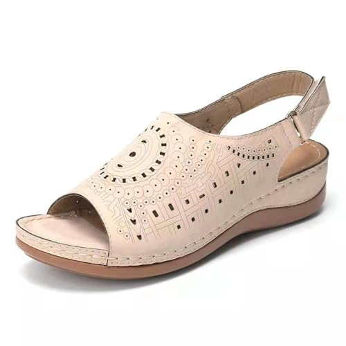 Damen-Sandalen,Keilsandalen,Plateau-Slipper,flache Sommerschuhe mit offenem Zehenbereich und niedrigem Absatz,bequeme Strand-Freizeitschuhe von Zenithia