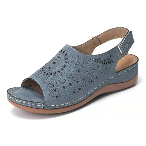 Damen-Sandalen,Keilsandalen,Plateau-Slipper,flache Sommerschuhe mit offenem Zehenbereich und niedrigem Absatz,bequeme Strand-Freizeitschuhe von Zenithia