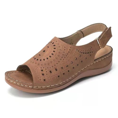 Damen-Sandalen,Keilsandalen,Plateau-Slipper,flache Sommerschuhe mit offenem Zehenbereich und niedrigem Absatz,bequeme Strand-Freizeitschuhe von Zenithia