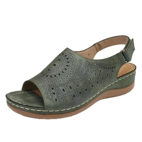 Damen-Sandalen,Keilsandalen,Plateau-Slipper,flache Sommerschuhe mit offenem Zehenbereich und niedrigem Absatz,bequeme Strand-Freizeitschuhe von Zenithia