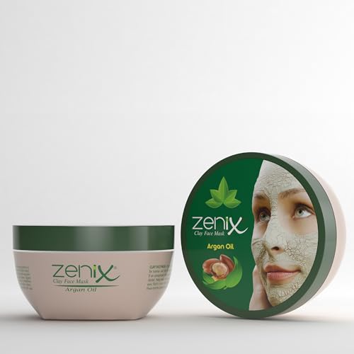 Zenix Clay Face Mask Argan Oil 350gr | Argan Gesicht Maske mit Tonerde | Gesichtskur mit Arganöl | Gesichtspflege für Männer - gegen Pickel, Mitesser und Unreinheiten | Kil Maskesi von Zenix