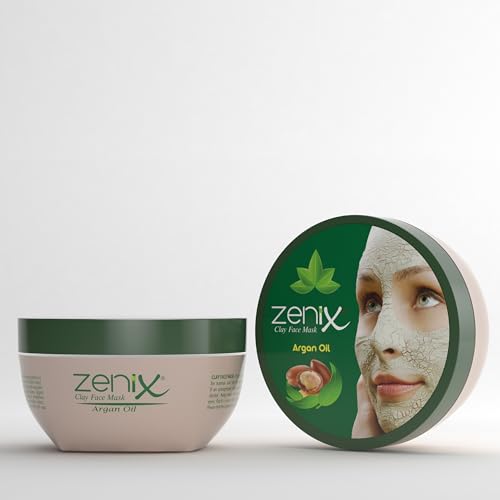 Zenix Clay Face Mask Argan Oil 350gr | Argan Gesicht Maske mit Tonerde | Gesichtskur mit Arganöl | Gesichtspflege für Männer - gegen Pickel, Mitesser und Unreinheiten | Kil Maskesi von zenix