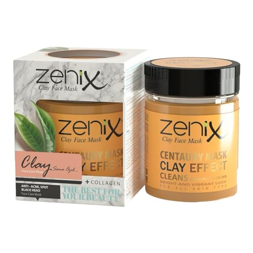 Zenix Clay Face Mask Centaury 190gr | Gesichtsmaske mit Tonerde | Gesichtskur mit Johanniskraut Öl | Gesichtspflege für Männer & Frauen - gegen Pickel, Mitesser und Unreinheiten | Kil Maskesi von Zenix