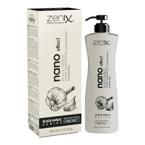 Zenix Garlic Hair Care Shampoo 400ml | Haar-Shampoo mit Schwarzem Knoblauch Extract | Intensiv reparierende Haarkur | Salzfreies Haarpflege Frauen & Männer strapaziertes-Haar | Sarimsak Sampuan von Zenix