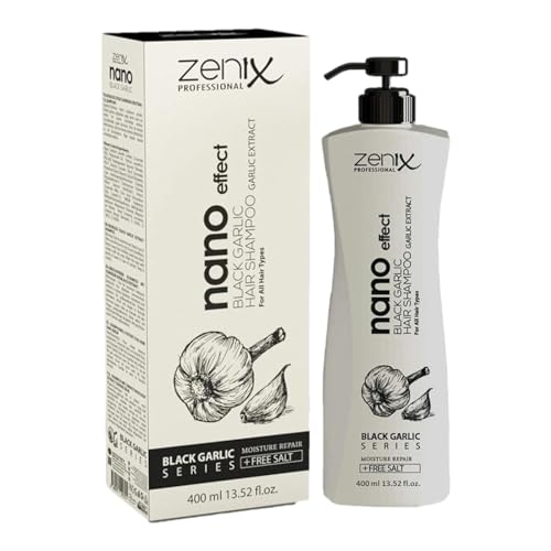 Zenix Garlic Hair Care Shampoo 400ml | Haar-Shampoo mit Schwarzem Knoblauch Extract | Intensiv reparierende Haarkur | Salzfreies Haarpflege Frauen & Männer strapaziertes-Haar | Sarimsak Sampuan von zenix