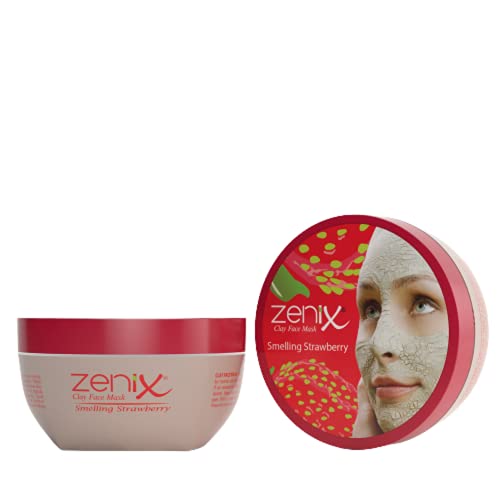 Zenix Men Face Mask Clay Erdbeere 350gr | Gesicht Maske mit Tonerde | Gesichtskur | Gesichtspflege für Männer & Frauen - gegen Pickel, Mitesser und Unreinheiten | Schlamm Gesichtsmaske von Zenix