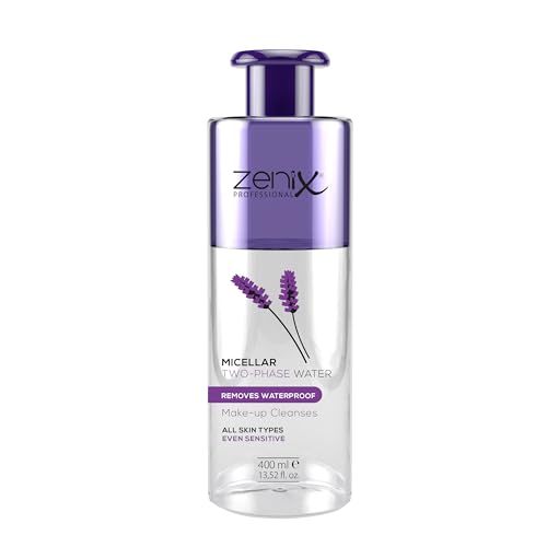 Zenix Micellar Water two phase 200ml | 2-Phase Make-up Remover | Entfernt Augen-Lippen-Gesicht-Make-up | Mit Lavendel Extrakt | Entfernt wasserfestes Make-up | gesichtsreiniger von Zenix