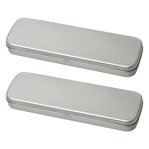 2 PCs Bleistiftkoffer Mit Deckel Einfacher Stiftkasten Metall Storage Box Schulversorgung Zum Organisieren Von Stiftmarkierungen Und Zubehör Bleistiftkoffer Einfacher Für Schüler von Zenlir