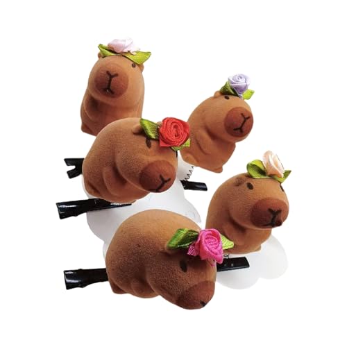 Set Mit 5 Modischen Haarschmuck 3D Capybaras Haarnadeln Hübsche Tierhaarspange Weich Geeignet Für Den Täglichen Gebrauch Und Partys von Zenlir