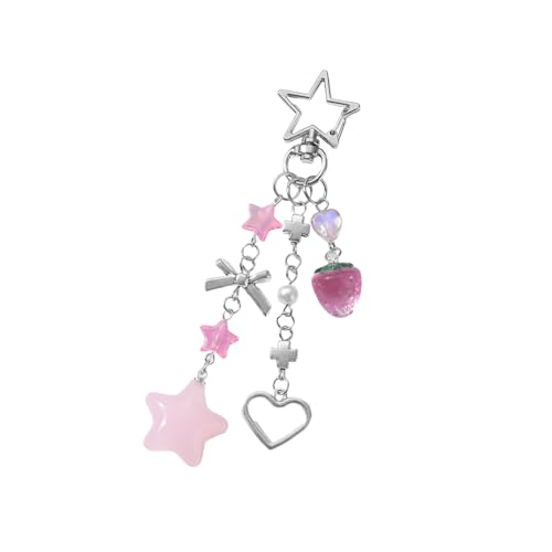 Zenlir Bows Herzschlüsselkette Für Frauen Mädchen Auto Ringe Tasche Zauberzubehör Für Geldbeutel Rucksack Valentinstag Geschenke Süße Bögen Star Keychain von Zenlir