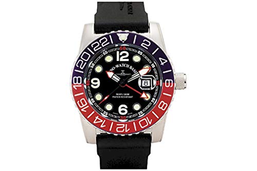 Zeno-Watch - Armbanduhr - Herren - Airplane Diver Quartz GMT Points (Dual Time). Black/Blue/red - 6349Q-GMT-a1-47 von ZENO-WATCH BASEL