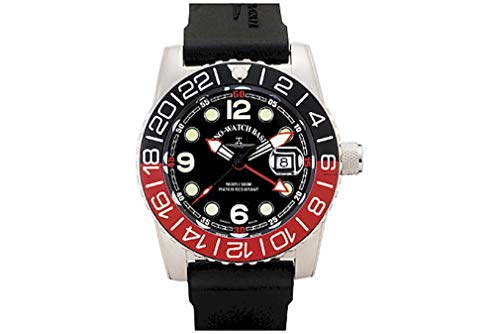 Zeno-Watch - Armbanduhr - Herren - Airplane Diver Quartz GMT Points (Dual Time). Black/red - 6349Q-GMT-a1-7 von ZENO-WATCH BASEL