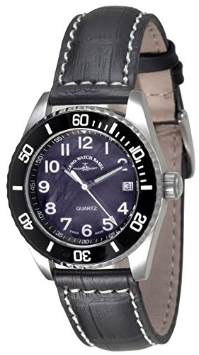 Zeno Watch Basel Damen Uhr Analog Quarz mit Leder Armband 6642-515Q-s1 von ZENO-WATCH BASEL