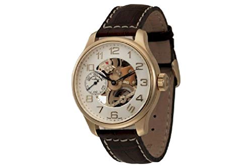 Zeno Watch Basel Herren Uhr Analog Mechanik mit Leder Armband 8558-9S-Pgg-f2 von Zeno Watch Basel