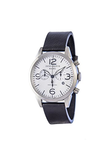 Zeno Herren Chronograph Quarz Uhr mit Leder Armband 4773Q-I9 von Zeno