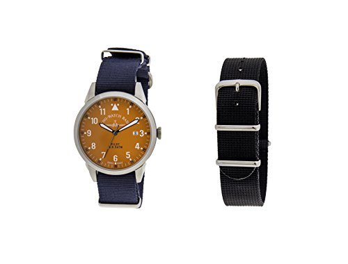 Zeno Herren Datum klassisch Quarz Uhr mit Stoff Armband ZE5231-2 von Zeno