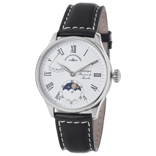 Zeno Herren-Armbanduhr Godat 6274PRL-I2-ROM, silberfarben, Mondphasen-Zifferblatt, Silber, Armband von Zeno