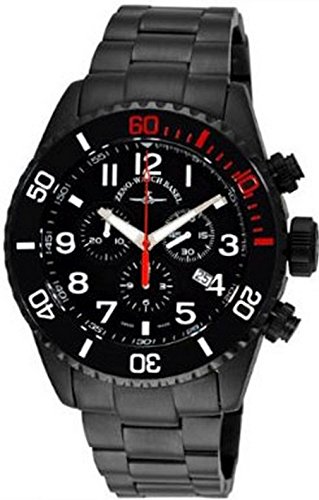 Zeno-Watch Herrenuhr - Diver Ceramic Chrono Black&red - 6492-5030Q-bk-a1-7M von Zeno