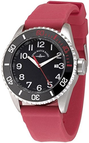 Zeno-Watch Herrenuhr - Diver Ceramic Quartz Black+red - 6492-515Q-a1-17 von Zeno
