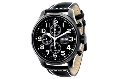 Zeno-Watch Herrenuhr - OS Pilot Chrono Day Date Black - 8557TVDD-bk-a1 von Zeno