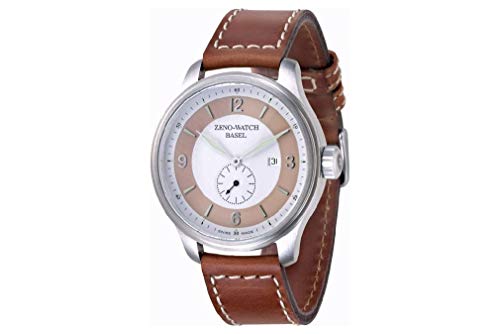 Zeno-Watch Herrenuhr - OS Retro Brown on White - 8595-6-i2-6 von Zeno