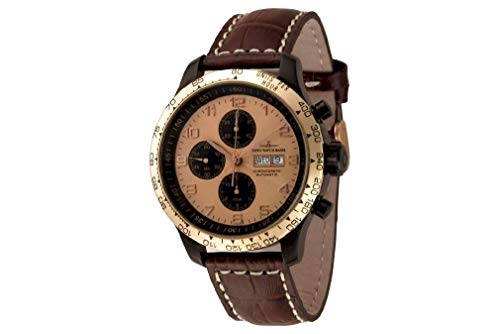 Zeno-Watch Herrenuhr - OS Tachymeter Retro Chrono DD Tachymeter - 8557TVDDT-BRG-d6 von Zeno