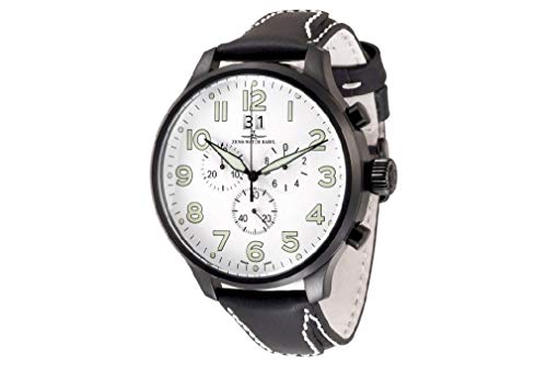 Zeno-Watch Herrenuhr - Super Oversized Chrono Big Date Black&White - 6221-8040Q-bk-a2 von Zeno