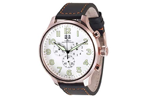 Zeno-Watch Herrenuhr - Super Oversized Chrono Big Date Gold Plated - 6221-8040Q-Pgr-a2 von Zeno