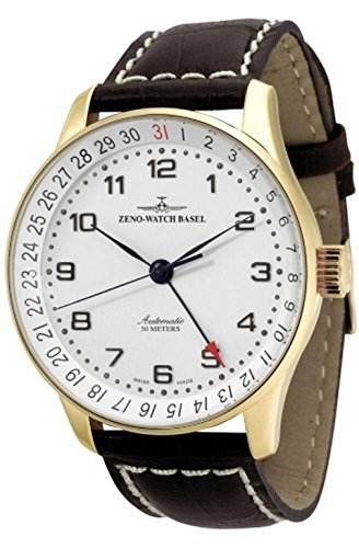 Zeno-Watch Herrenuhr - X-Large Retro Pointerdate Gold Plated - P554Z-Pgr-f2 von Zeno