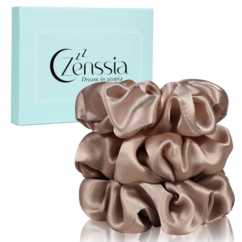 Zenssia Seide Haargummis für Haare, Scrunchies aus Maulbeerseide für Frauen und Mädchen, Seide Haarringe Scrunchies Haargummis für dickes und lockiges Haar, Kamelfarben*3 Zenssia Seide Haargummis für Haare, Scrunchies aus Maulbeerseide für Frauen und Mädchen, Seide Haarringe Scrunchies Haargummis für dickes und lockiges Haar, Kamelfarben*3 von Zenssia