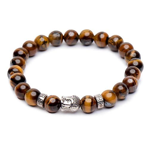Zentana Buddha-Armband - Tigerauge silberfarben - Einsicht Zentana Buddha-Armband - Tigerauge silberfarben - Einsicht von Zentana