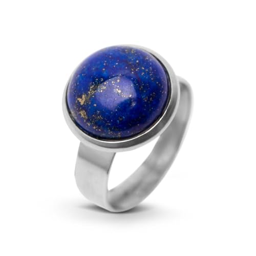 Zentana Lapislazuli-Ring – Cabochon-Edelstein – Edelstahl – Freundschaft Zentana Lapislazuli-Ring – Cabochon-Edelstein – Edelstahl – Freundschaft von Zentana